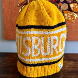 MLB| Pittsburgh Pirates ‘47 Brand Yellow/Black Knit Beanie Hat Adult Sz‎ O/S